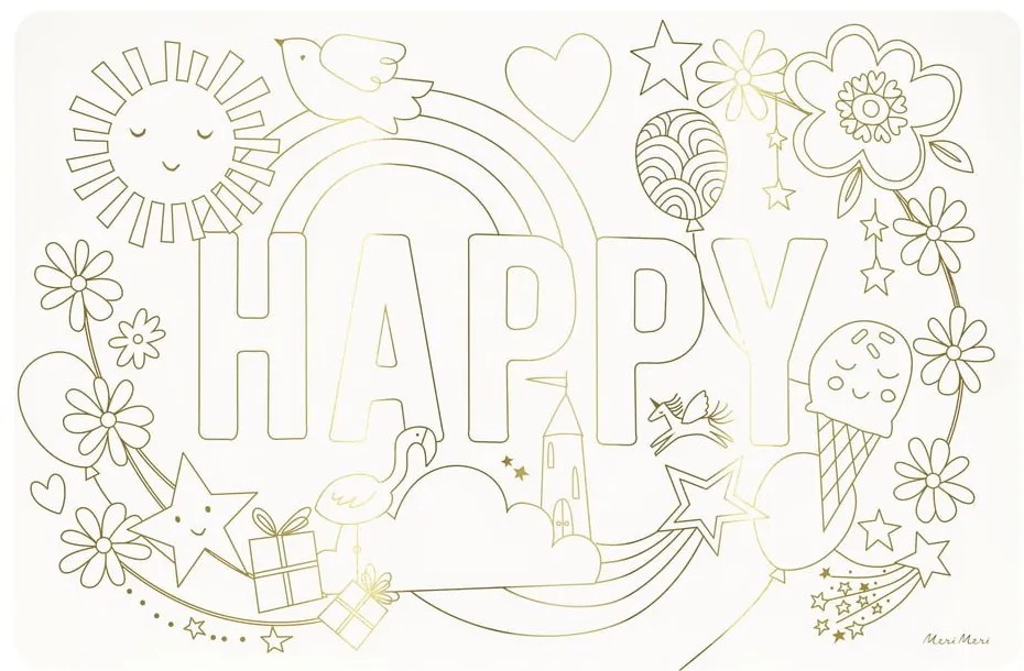 Papír tányéralátét szett 8 db-os 28x42.5 cm Happy Icons – Meri Meri