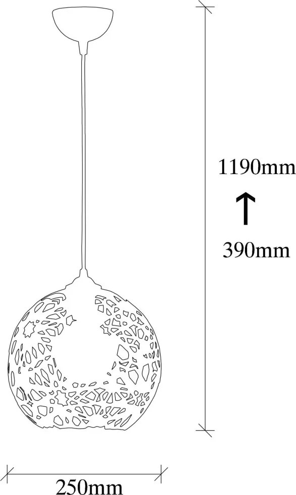 Fellini MR 785 fekete vas függőlámpa, Ø25 cm