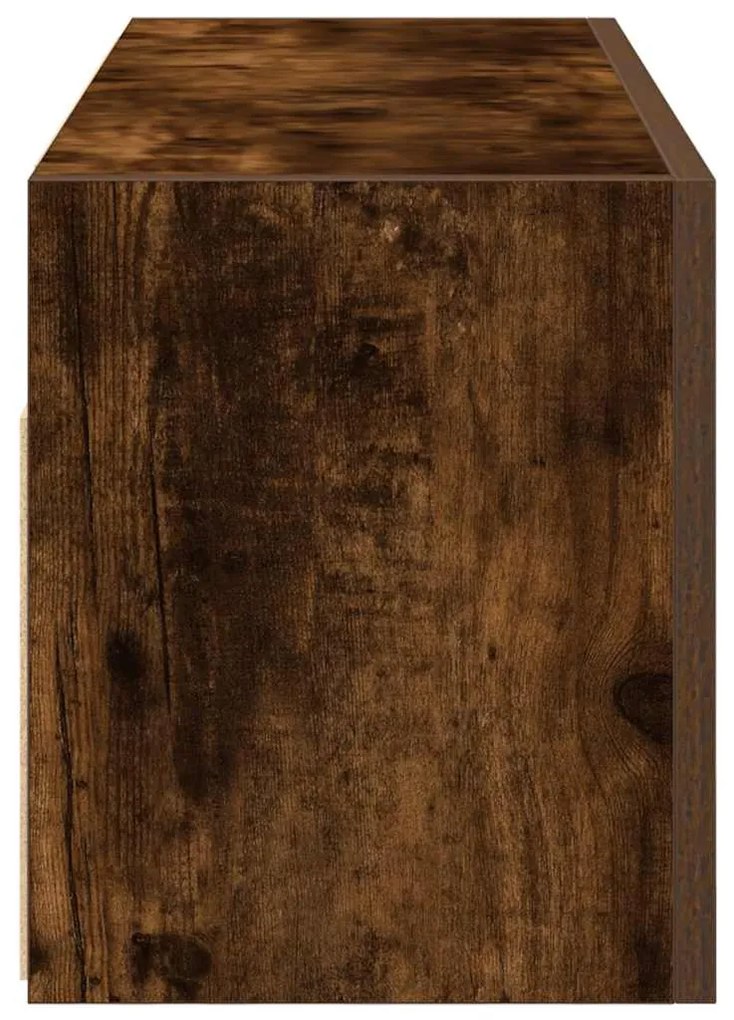 füstös tölgyszínű szerelt fa fali fürdőszobaszekrény 80x25x30cm