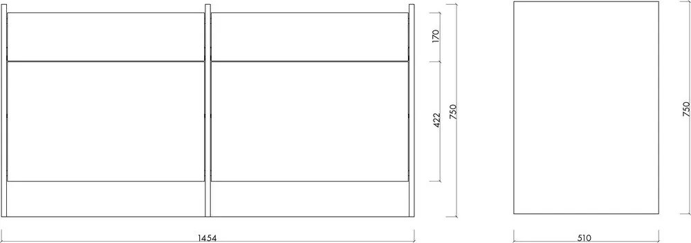 Fekete komód 146x76x51 cm Hido – noo.ma