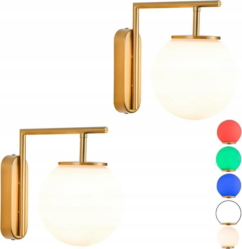 Akkumulátoros Led fali lámpa Állítható Rgb Távirányítóval Tölthető 2 db