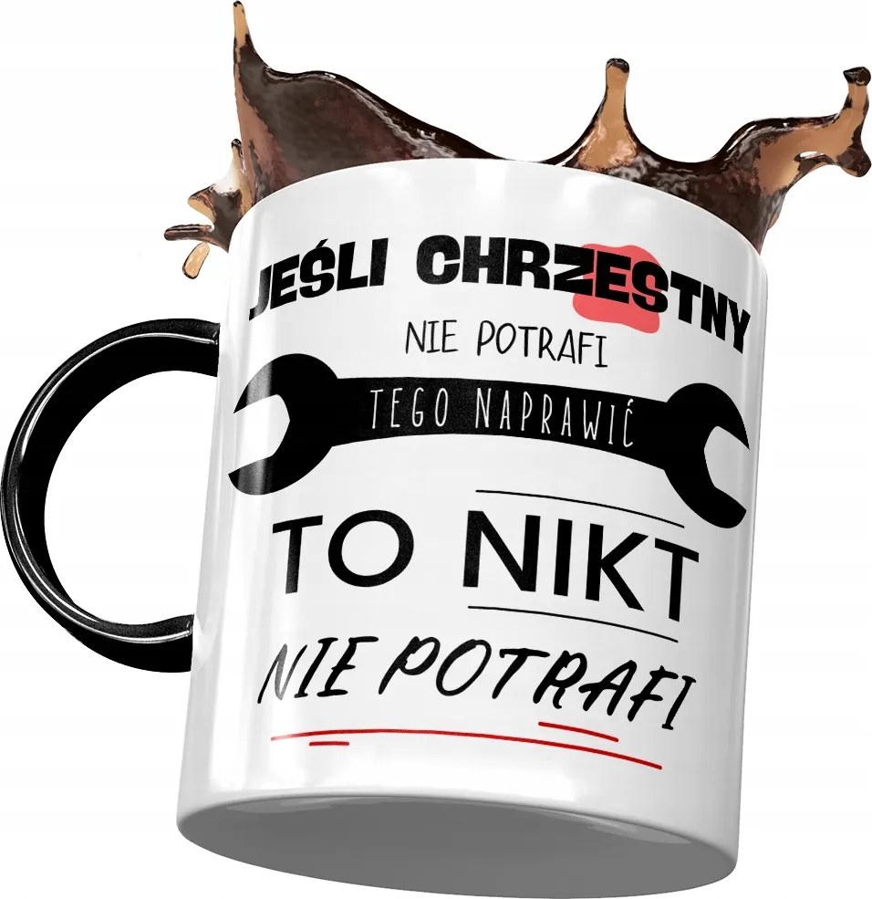 Fekete Bögre Keresztelőre Születésnapra Ajándék Nyomtatott Fotóval