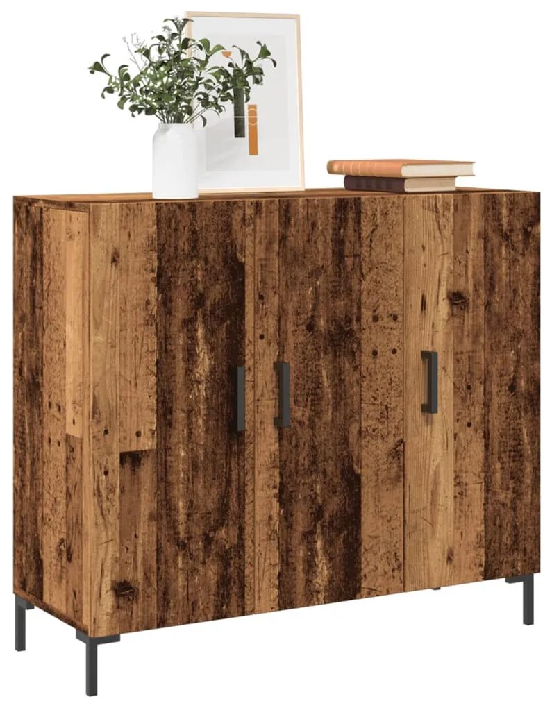 antik fa színű szerelt fa tálalószekrény 90 x 34 x 80 cm