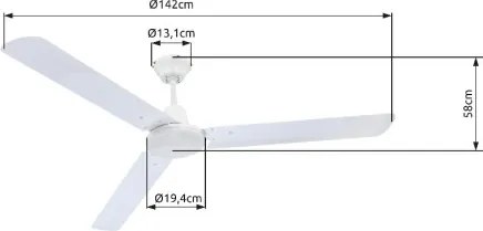 GLOBO 0310 FERRO Ventilátoros lámpa IP20