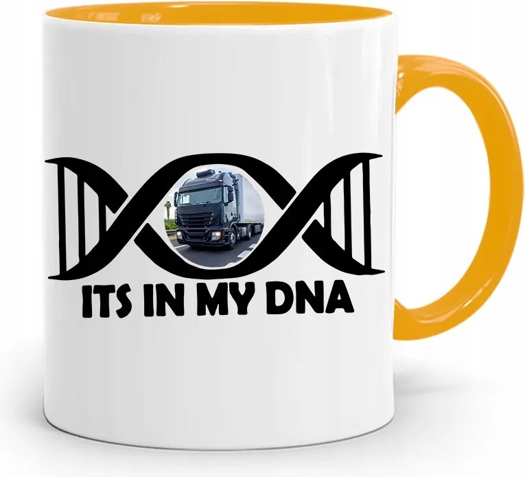 Kamionsofőrnek Tira Sárga Ajándék Bögre fényképes nyomattal