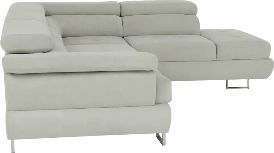 Ülőgarnitúra, világosszürke, szövet, jobbos, BUTON P