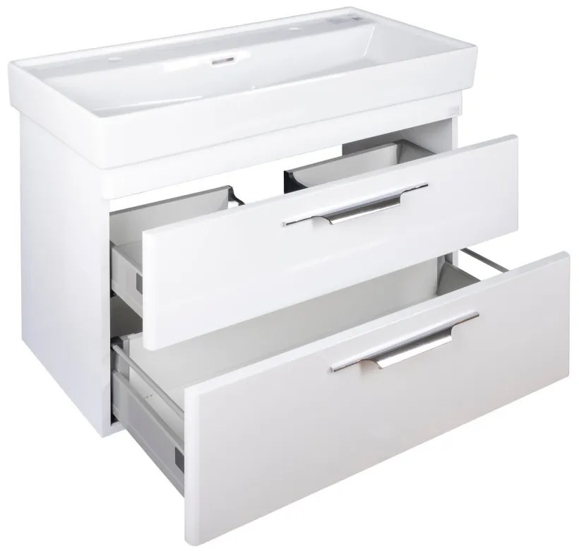 TMP LUX 100D fali fürdőszobabútor - CeraStyle SHARP 37600 DUPLA csaplyukas mosdóval - 100 x 48 cm