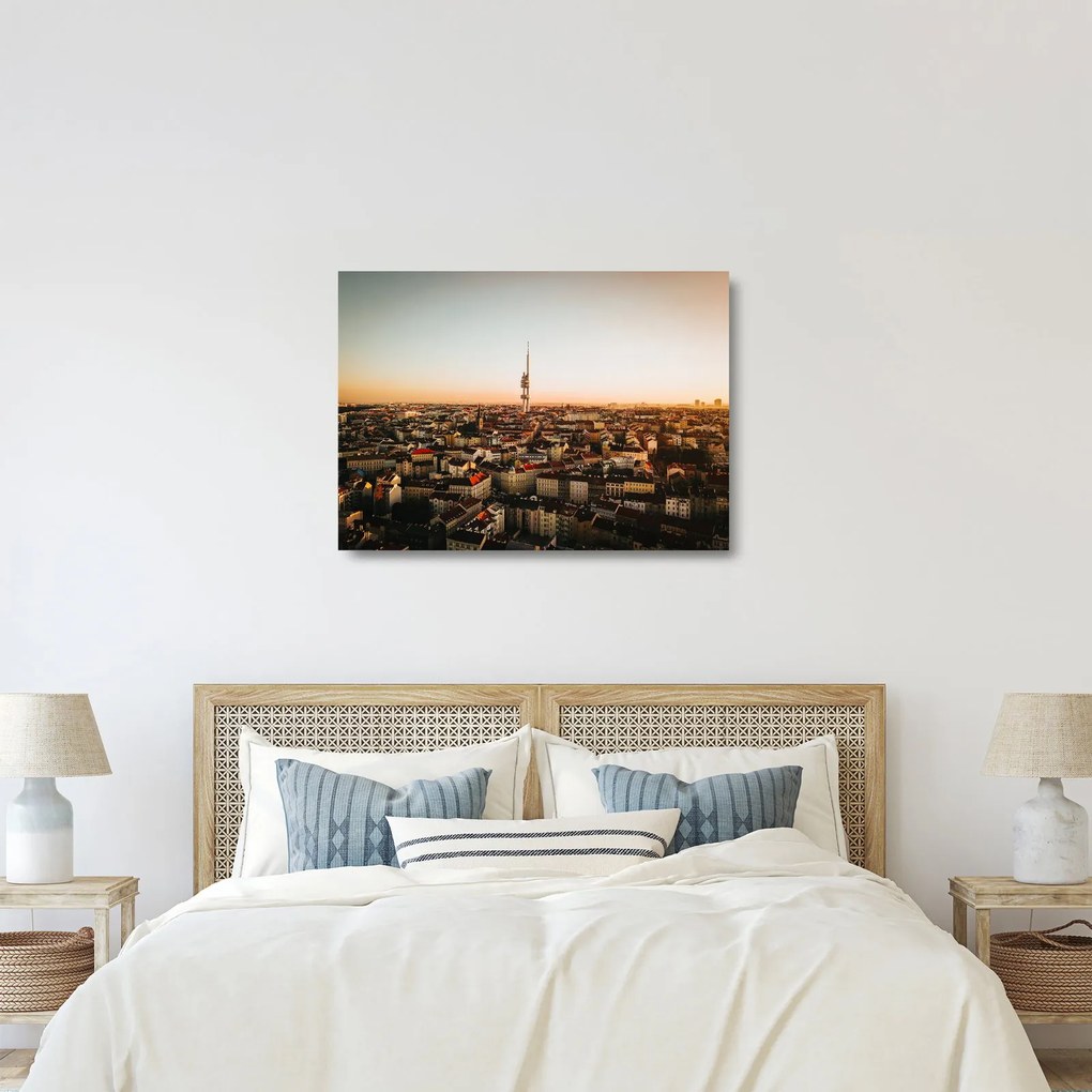 Naplemente Zizkov felett (üvegen) (70x50 cm)