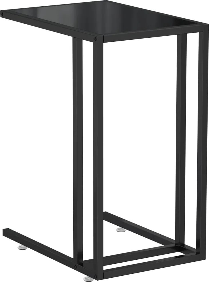 vidaXL fekete edzett üveg számítógép-kisasztal 50 x 35 x 65 cm