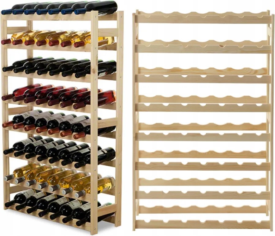 Bortartó állvány fa palacktartó állvány bortartó állvány 56 palack Fenyő Öko