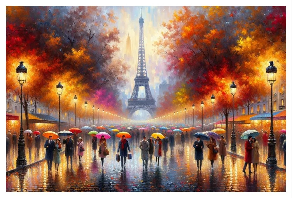 Kép őszi Párizs az Eiffel-toronnyal