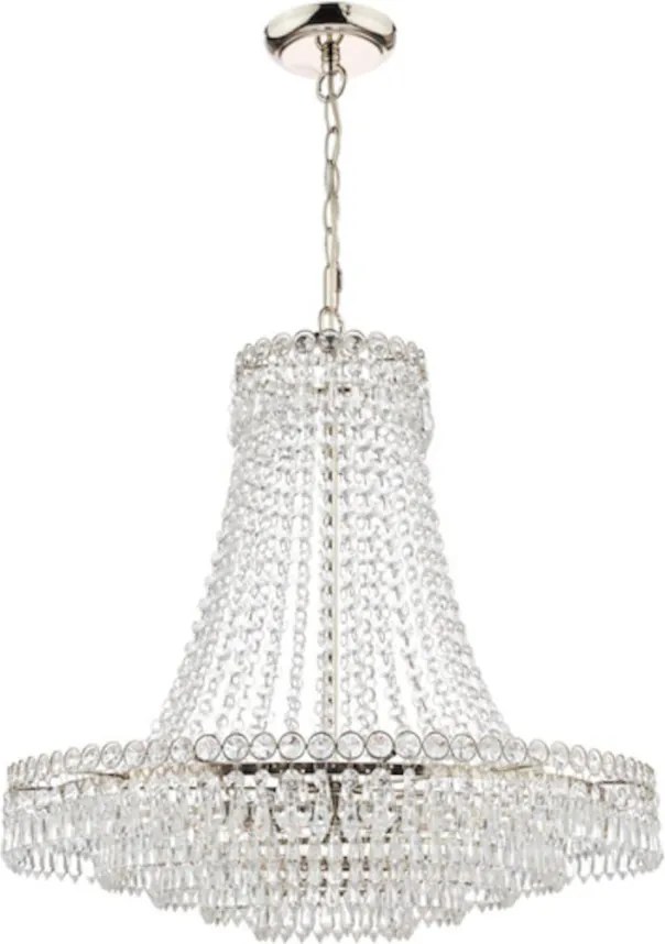 LAURA ASHLEY 3718230-Q ENID Kristály Függesztett Lámpa Fehér, Polírozott Nikkel G9 IP20