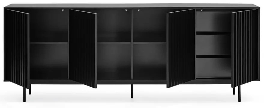 Fekete alacsony komód 211x80 cm Sierra – Teulat