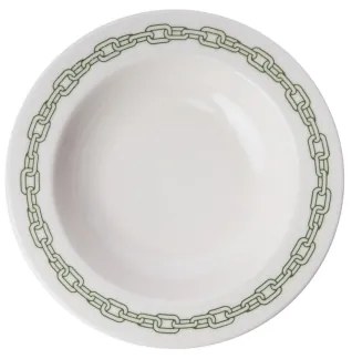 24 részes porcelán étkészlet, fehér/zöld