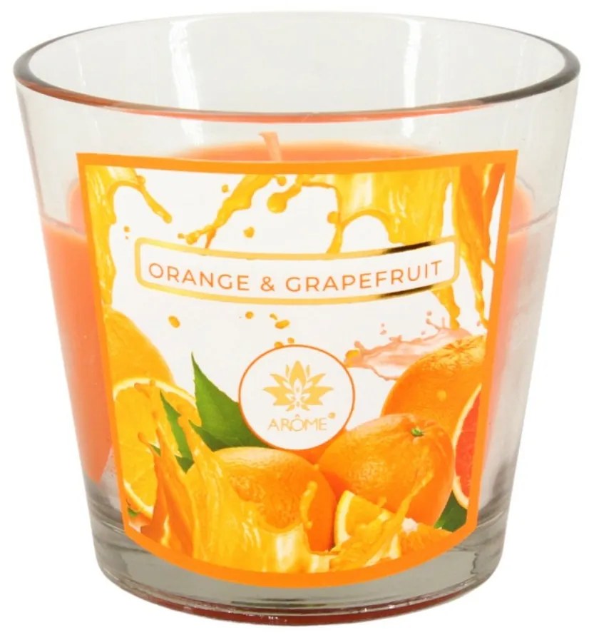 Aroma Illatgyertya üvegben narancs és grapefruit , 120 g