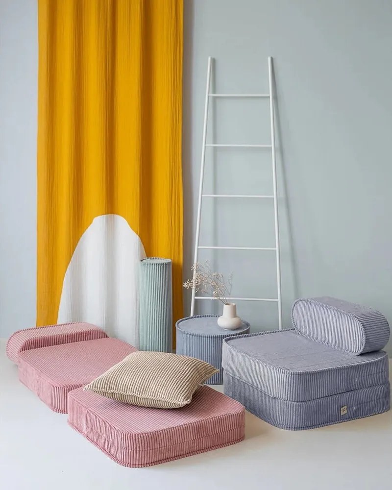 Világosbarna kordbársony párna gyerek kanapéhoz Block – Wigiwama