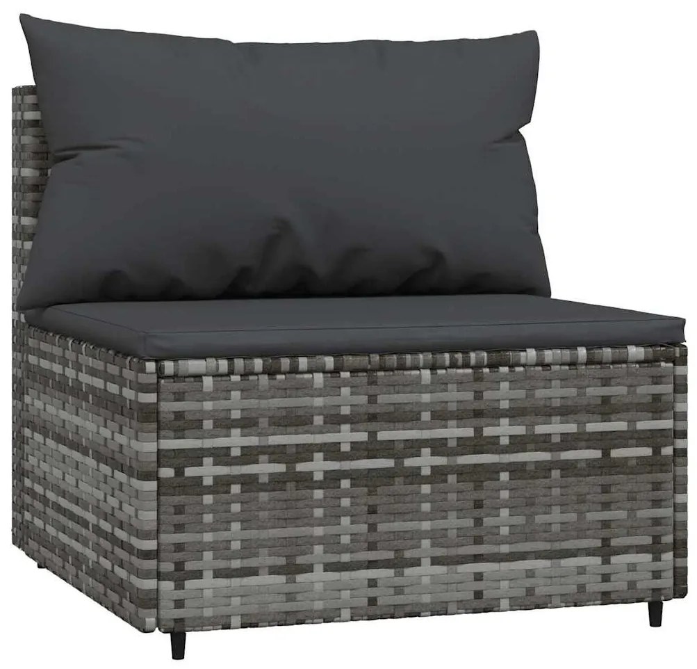 4 részes szürke polyrattan kerti ülőgarnitúra párnákkal