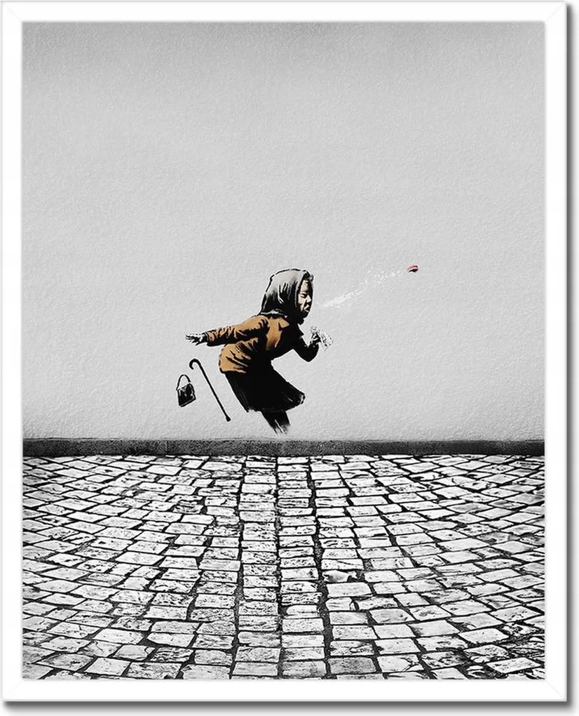 Poszterek keretben 40x50 Banksy Tüsszentő nagymama