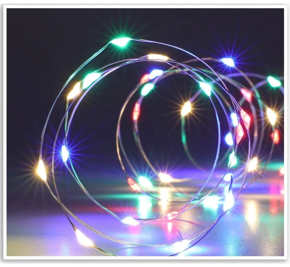 Silver lights 40 LED-es fényhuzal, színes, 195 cm