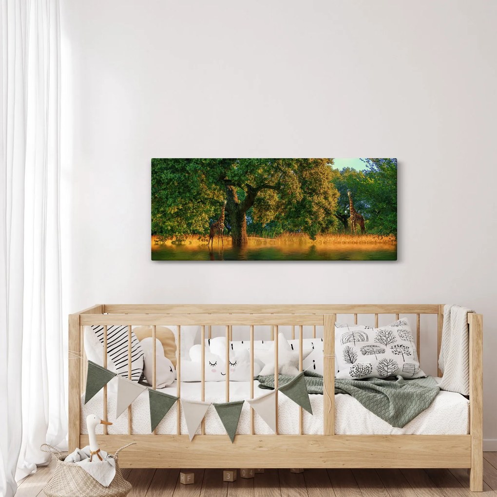 Zsiráf a természetben képe (120x50 cm)