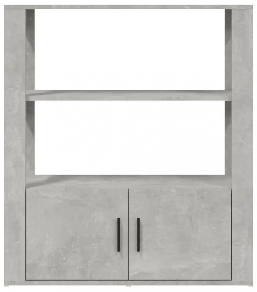 betonszürke szerelt fa tálalószekrény 80x30x90 cm