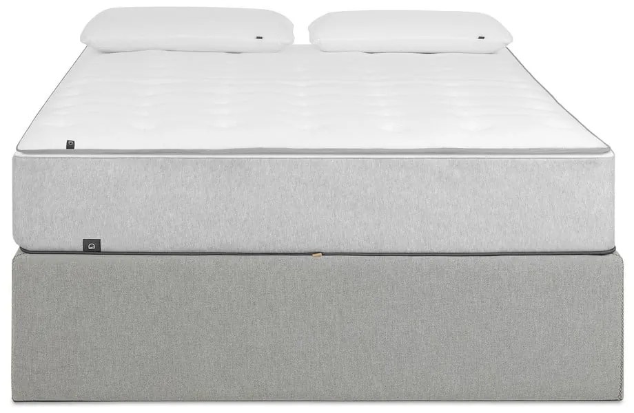 Fekete kárpitozott ágyneműtartós-ágytámla nélkül franciaágy 140x190 cm Matters – Kave Home