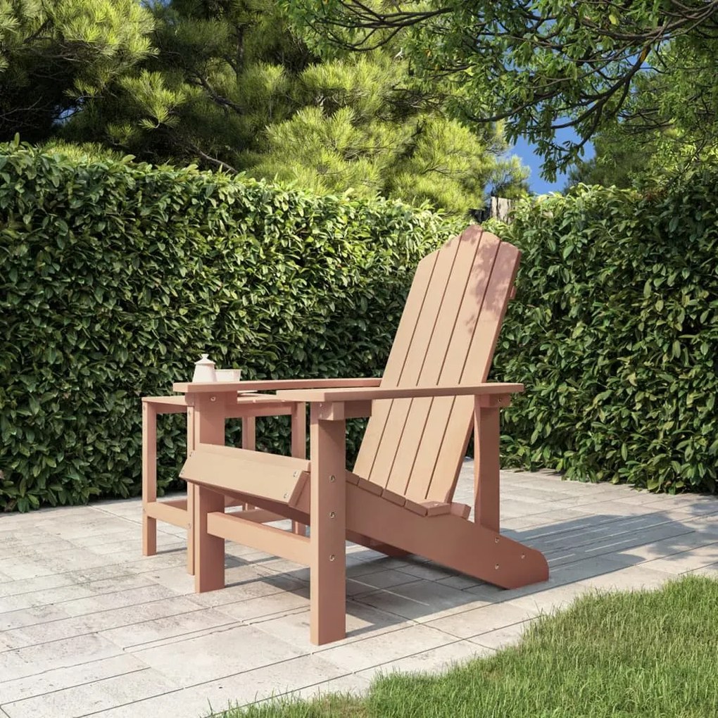 vidaXL barna HDPE kerti adirondack szék