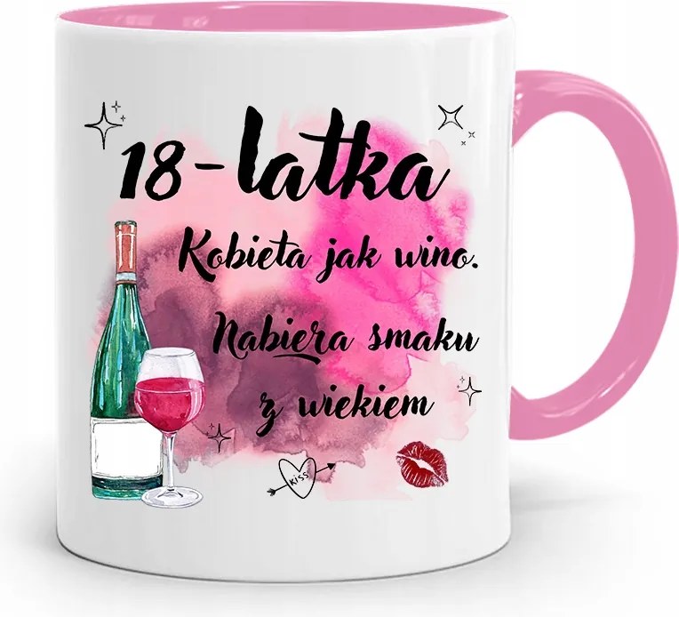 Születésnapra 18 18. 18. Bögre Rózsaszín Ajándék fényképes nyomtatással