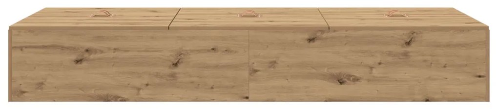 vidaXL Ágykeret tárolóval tárolóval Artisan tölgy 100 x 200 cm Faanyag