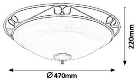 Rabalux 3723 Athen mennyezeti lámpa, átmérő: 47 cm