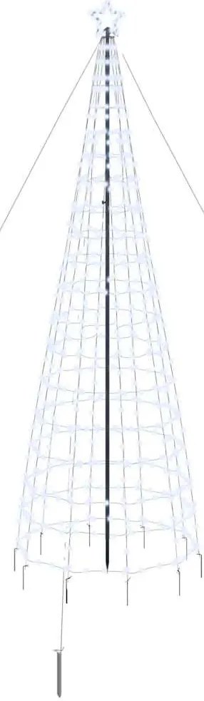 LED Karácsonyfák talajráccsal Hideg fehér 400 cm Vas