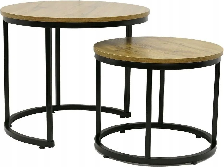 Dohányzóasztal szett Ovble tölgy/fekete