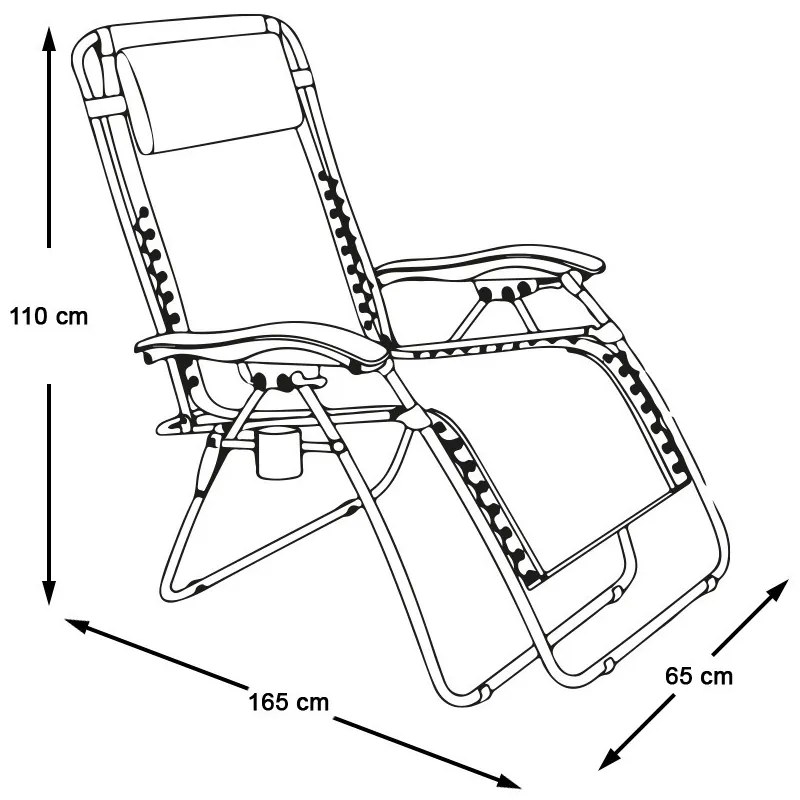 Zéró gravitáció kerti szék ajándék pohártartóval, 2 db-barna