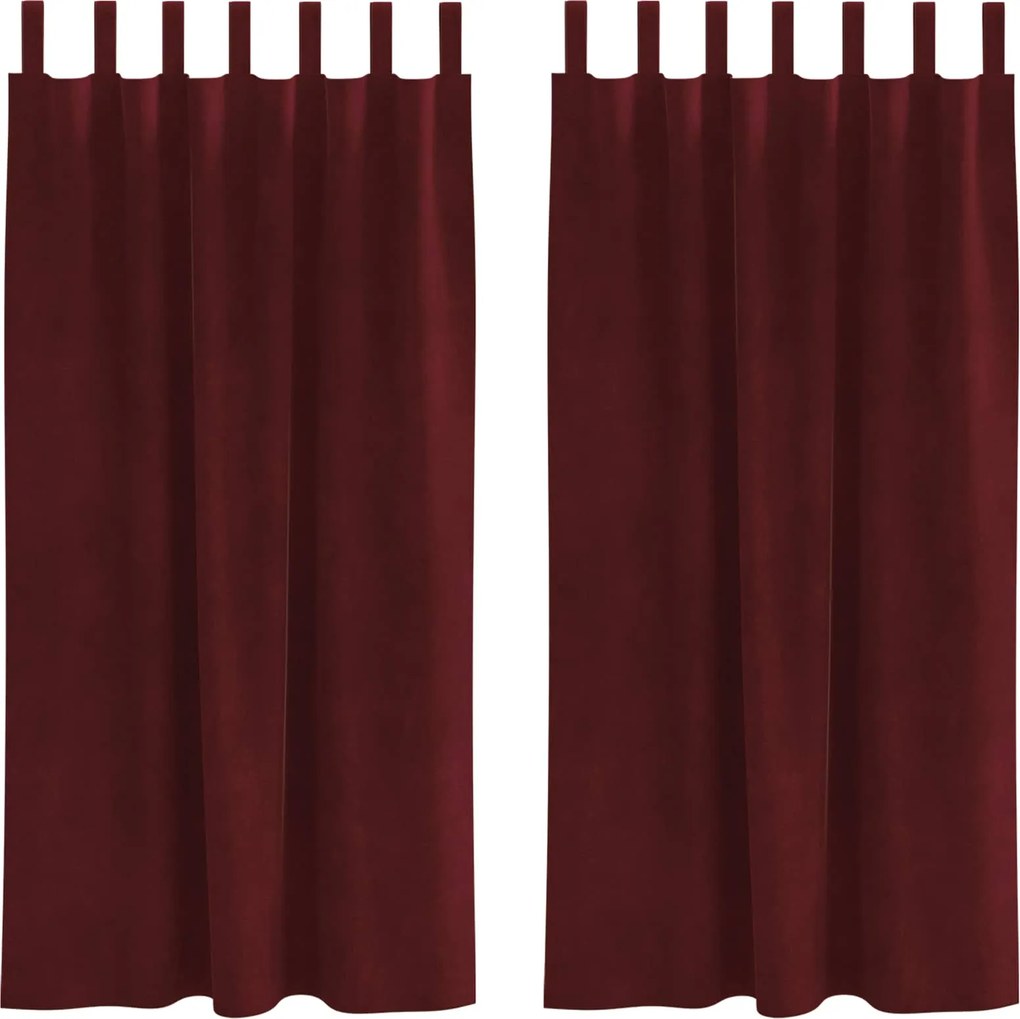 vidaXL Sötétítő függönyök 2 pcs Bordó 140 x 175 cm Bársony