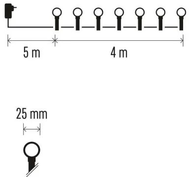 LED Karácsonyi kültéri lánc 40xLED/9m IP44 hideg fehér