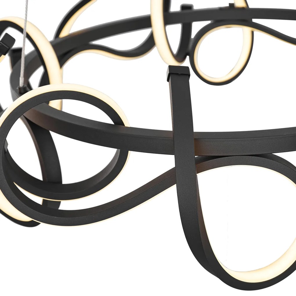 Design függőlámpa fekete kerek 3 lépésben dimmelhető - Krisscross