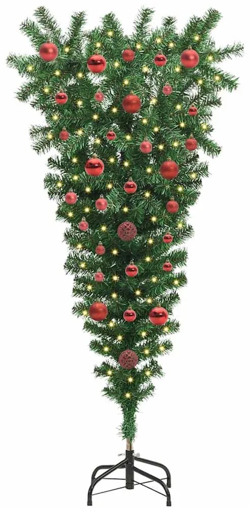 Felfordított Mesterséges Felizgatt Karácsonyfával és Gömbökkel