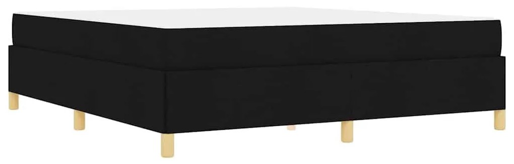Boxrugós ágy Fekete és fehér és fekete 180 x 200 cm szövet
