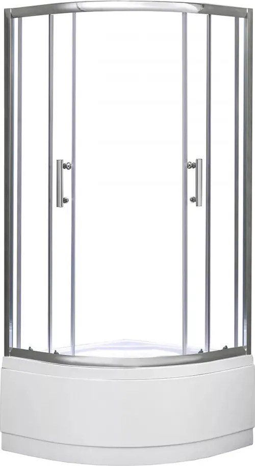 Spirit Deep 80x80 cm-es íves zuhanykabin, mélytálcával