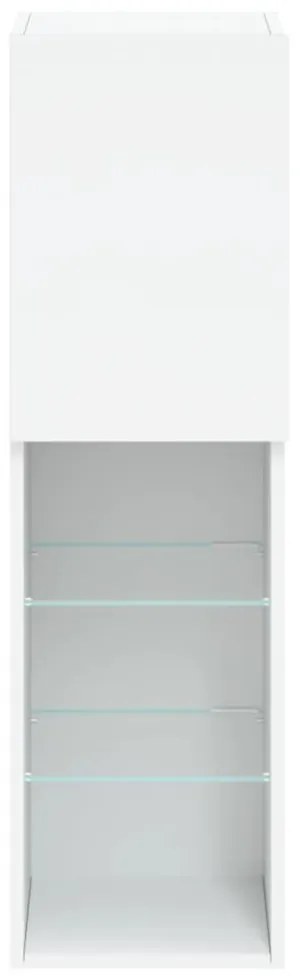2 db fehér TV-szekrény LED-világítással 30,5 x 30 x 102 cm