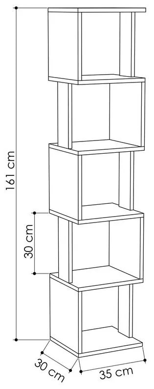 könyvespolc Piri - Sonoma Oak, Anthracite
