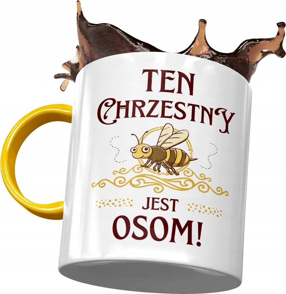 Sárga Bögre Keresztelő Családnak Ajándék Nyomtatott Fotóval