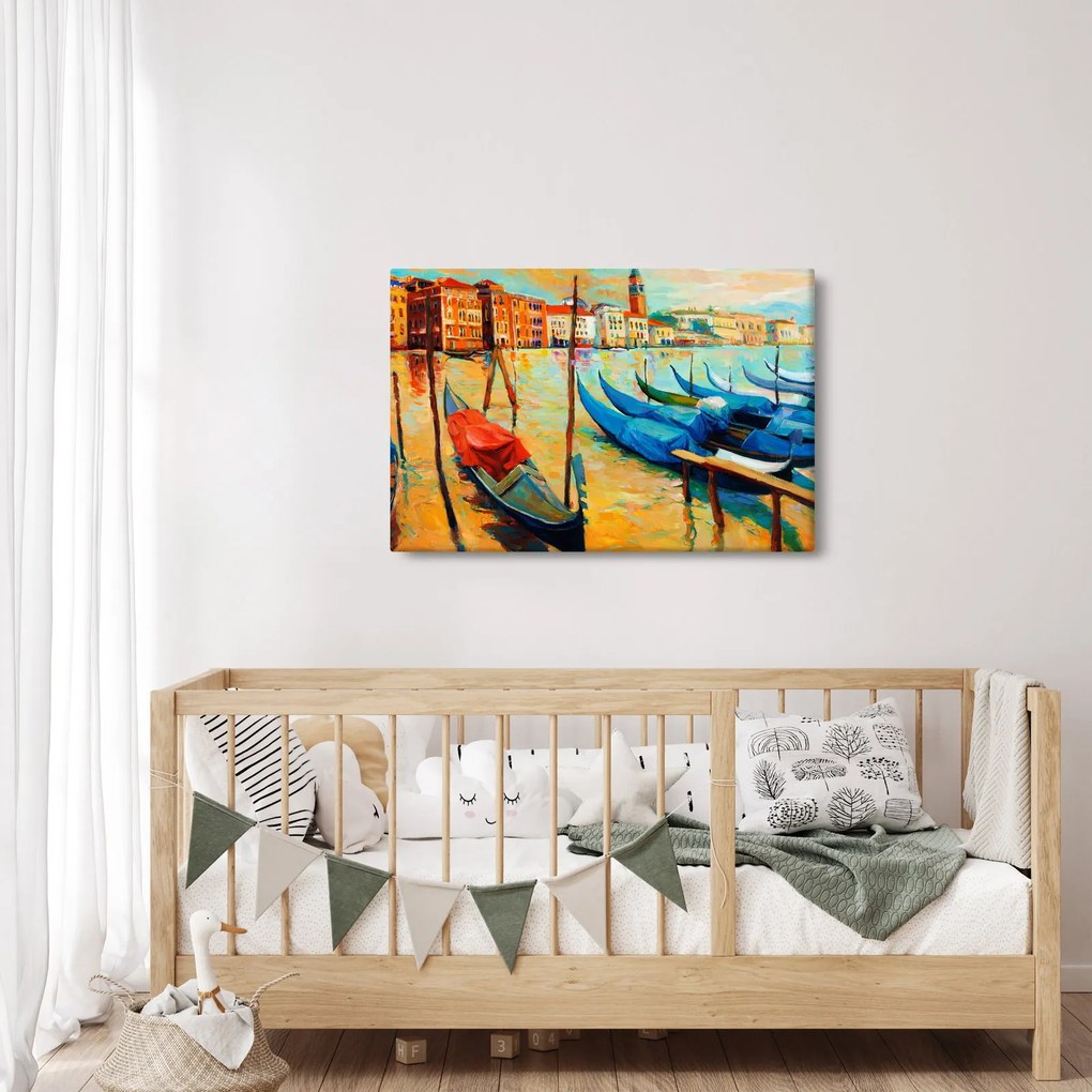 Kép - Velencei kikötő (90x60 cm)