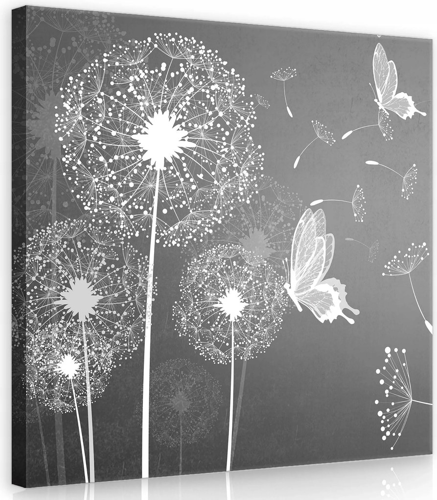 Vászonkép 80x80 Elegia Fehér-szürke Absztrakt villódzás Skand stílusban