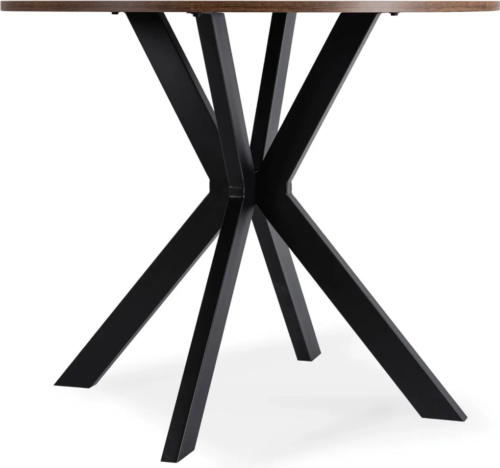 Étkezőasztal 90 cm méretben, rusztikus tölgy/fekete színben LAUREN