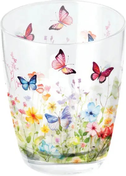 Pillangós üveg pohár 0,25 l Butterflies in field
