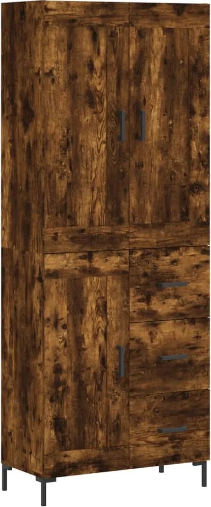 vidaXL füstös tölgy színű szerelt fa magasszekrény 69,5 x 34 x 180 cm