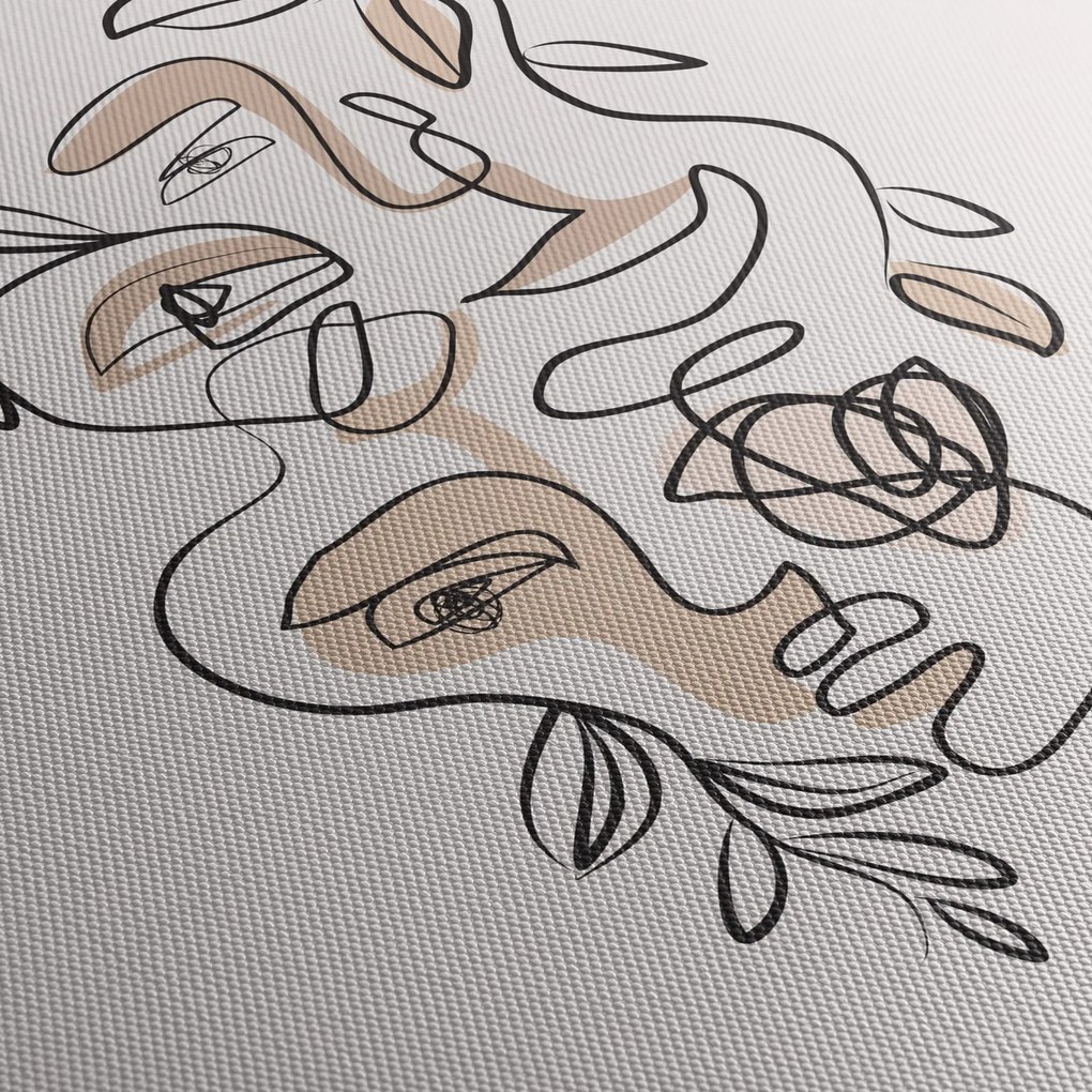 Kép - Line art arckezelés (órával) (90x30 cm)