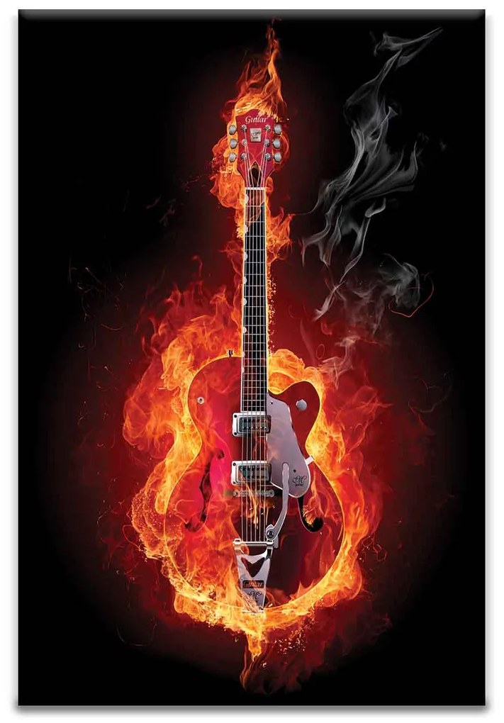 Guitar-keramiakep üvegkép, falikép