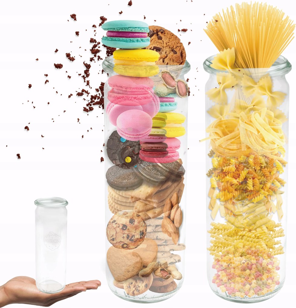 Befőttes üveg Weck 600ml üveg tároló tartály Henger befőttes üveg 1db